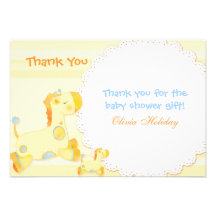 Baby Shower Thank You Flat Cards: Safari Giraffes Custom Announcement