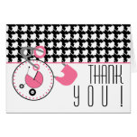 Baby Shower Thank You - Houndstooth & Diaper Pin Cards