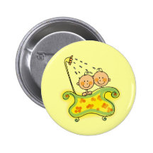 Baby shower (twins) pinback buttons