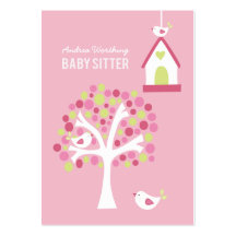Baby Sitter Sitting Birds Business Card Template