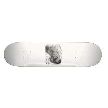 Baby Sleeping With Flowered Background BW Skateboard Deck
