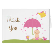 Baby Sprinkle Shower Thank You Card