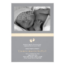 Baby Steps Birth Announcement - Creamsicle