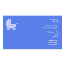 Baby Stroller. Light Blue on Mid Blue. Business Cards