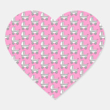 Baby Stroller Pattern on Pink. Stickers