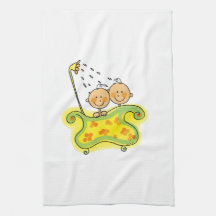 baby twins, baby shower towel