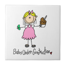 Baby Under Construction T-shirts and Gifts Ceramic Tile