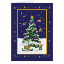 Baby Yellow Dragons Christmas Card