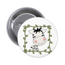 Baby Zebra T-shirts and Gifts Button