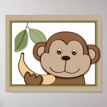 Baby Zoo Monkey Jungle Animal Wall Art Print 8X10