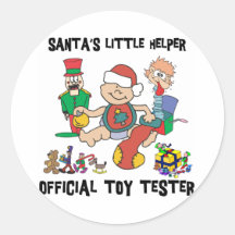 Baby's 1st Christmas Santa's Little Helper Round Sticker