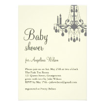 Baby's Chandelier in gray & yellow Personalized Announcement