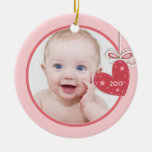 Baby's First Christmas Heart Photo Christmas Ornaments