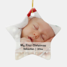 Baby's First Christmas Personalised Photo Template Ornament