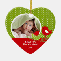 Babys First Christmas Photo Ornament Baby Bird