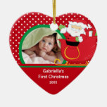 Babys First Christmas Photo Ornament  Santa
