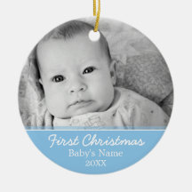 Baby's First Christmas Photo - Single Sided Christmas Tree Ornament