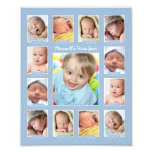 Baby's First Year Modern Photo Collage Print