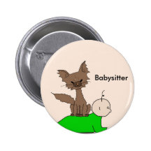 Babysitter - Pepper the Cat (Meet the Mews) Button