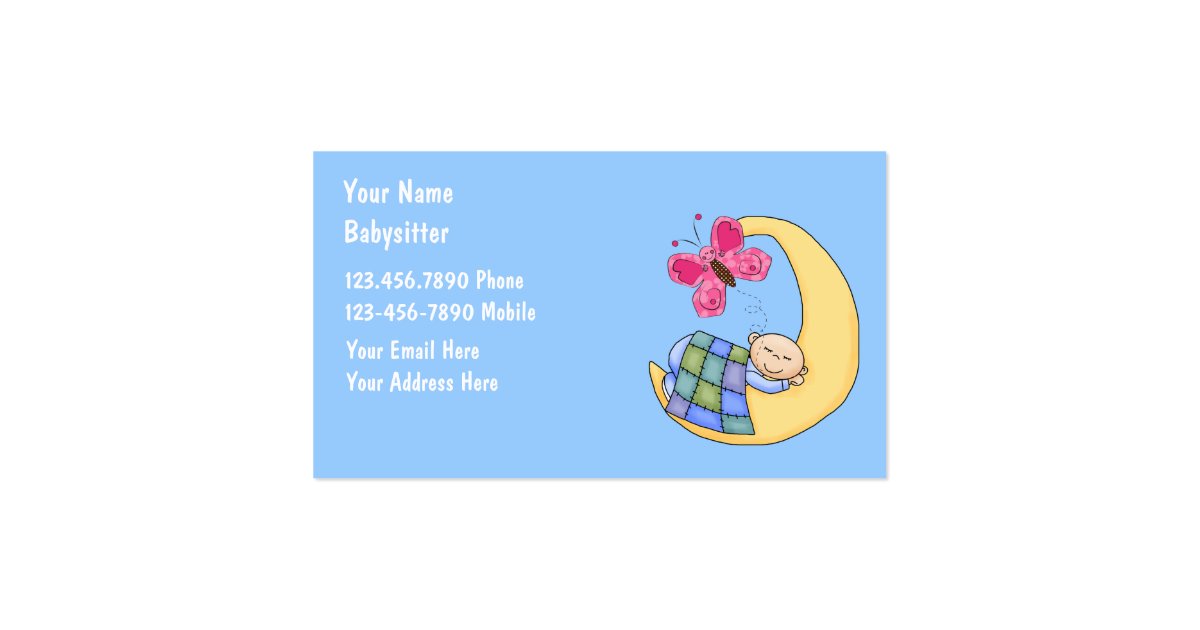 babysitting card template babysitting business cards zazzle babysitting card template babysitting business cards zazzle