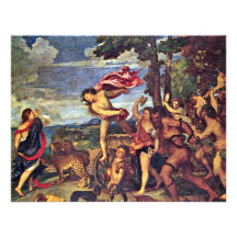 Bacchus And Ariadne " By Tizian (Best Quality) Invitations