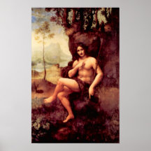Bacchus by Leonardo da Vinci Posters