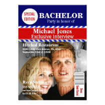 Bachelor magazine chevron photo PERSONALIZE invitations