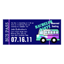 Bachelor Party Bus Pass Personalised Invite