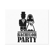 Bachelor Party couple Stretched Canvas Print