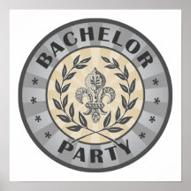 Bachelor Party Crest Design Print
