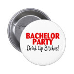 Bachelor Party Drink Up Red Black Buttons