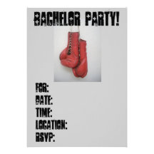 Bachelor Party Invitations Boxing Gloves!