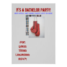 Bachelor Party Invitations Fight left , Boxing Glo