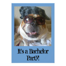 Bachelor Party Invitations Funny English Bulldog