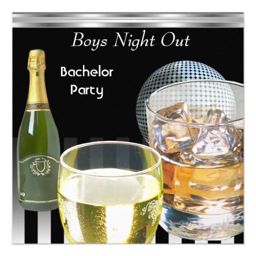 Bachelor Party Mens Boys Night Out Drinks 2 Personalised Invitation