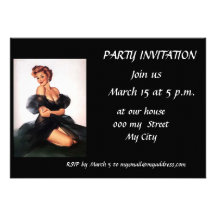 Bachelor pin up Party Invitation