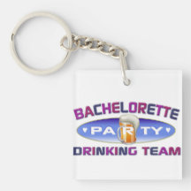 bachelorette drinking team party bridal wedding keychain