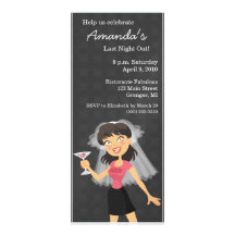 Bachelorette Party Bride Cartoon Invitations