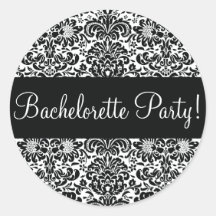 Bachelorette Party Damask Envelope Seal Stickers