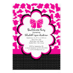 Bachelorette Party Invitation Pink  Black Leopard