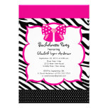 Bachelorette Party Invitation Pink  Black Zebra