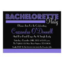 Bachelorette Party Invitations (Purple In Lights)