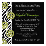 bachelorette party invite funky chic cute zebra