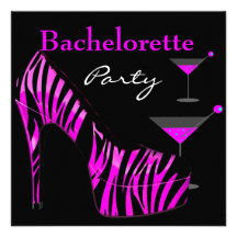 Bachelorette Party Shoes Pink Black Zebra Shoes Announcement