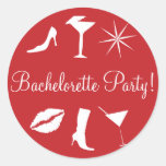 Bachelorette Party Style Icons Envelope Seal Sticker