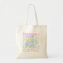 Bachelorette (spiral text) canvas bag
