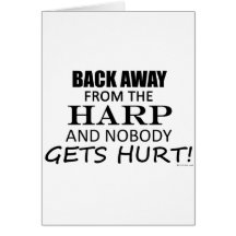 Back Away From The Harp Greeting Cards
