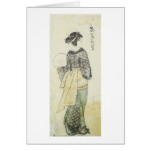 Back View of Beauty Ohisa, Utamaro, 1792 Greeting Card
