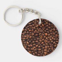 Background Of Coffee Beans Keychain