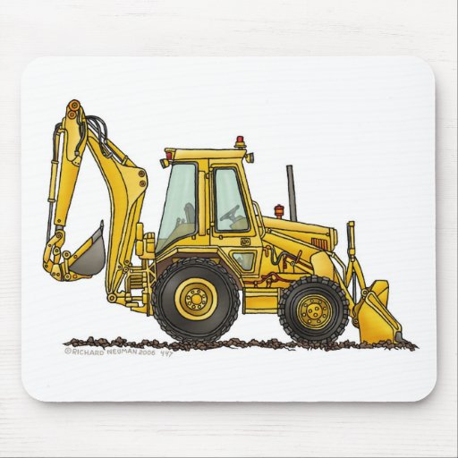 Backhoe Digger Loader Construction Mouse Pad